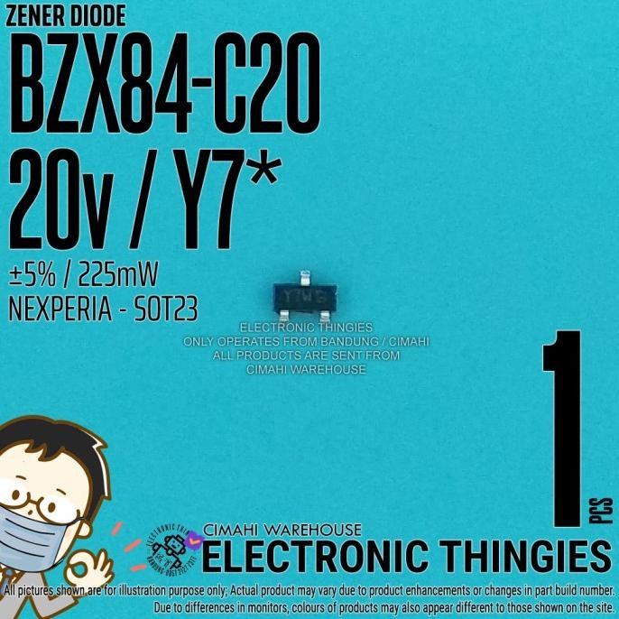Diskon (8) BZX84-C20 SOT23 NEXPERIA ZENER Y7* 20V 5% Y7 DIODE DIODA SMD thingie43 Berkualitas