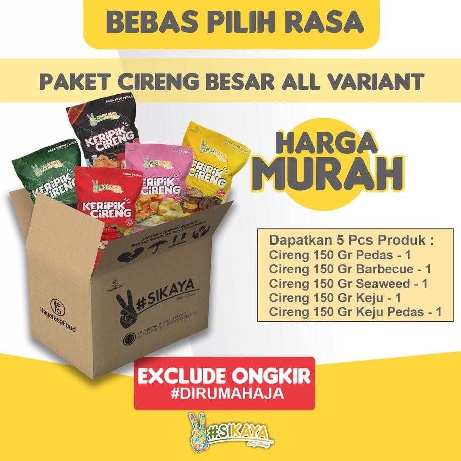 

fx-4 Paket Keripik Cireng Besar All Variant (135 Gram)-Sikaya Premium