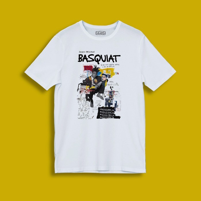 Original Kaos Basquiat Portrait Katun Putih S-XL Unisex