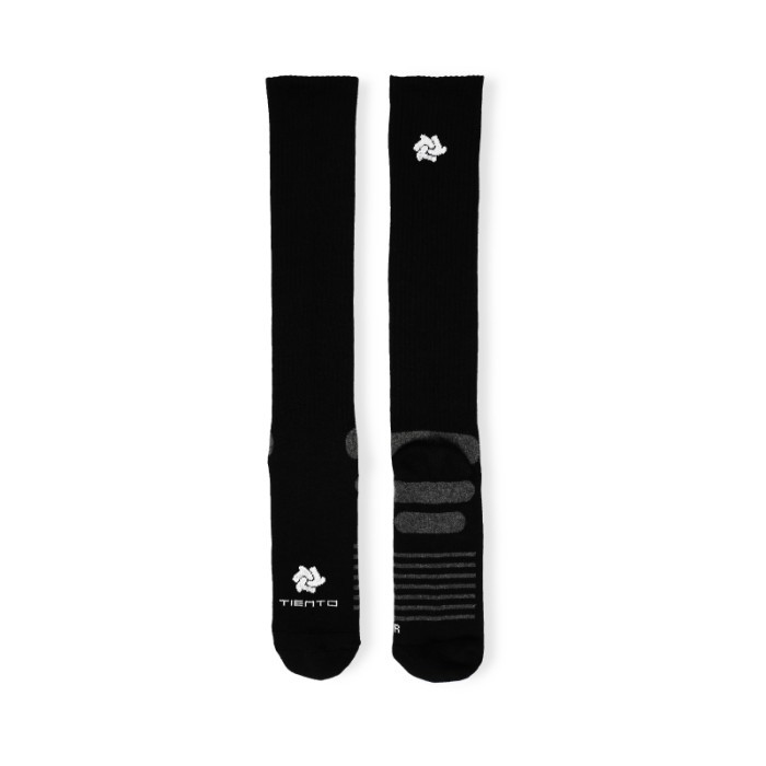 Tiento Long Compression Socks Black Kaos Kaki Olahraga Ketat Panjang