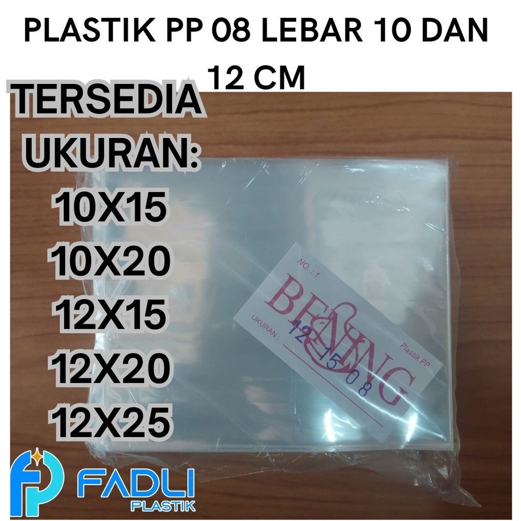 Kantong Plastik PP 08 ukuran 10x15 10x20 12x15 12x20 12x25