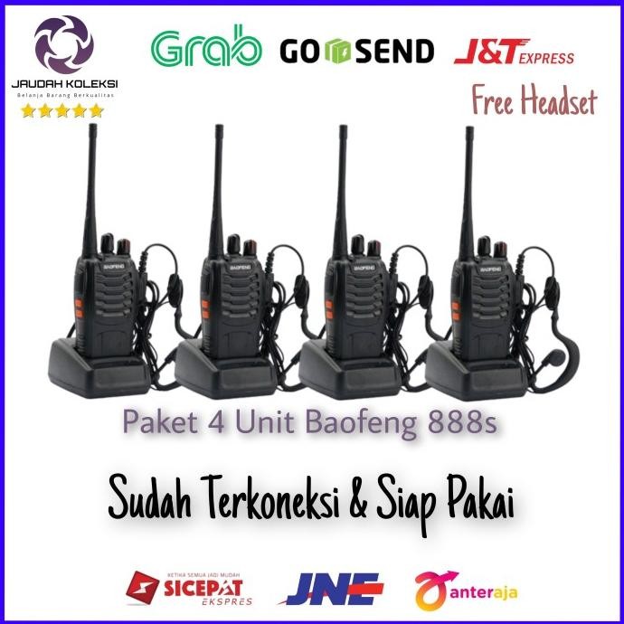 Paket 4 Unit Radio Komunikasi Walkie Talkie HT Baofeng BF 888S