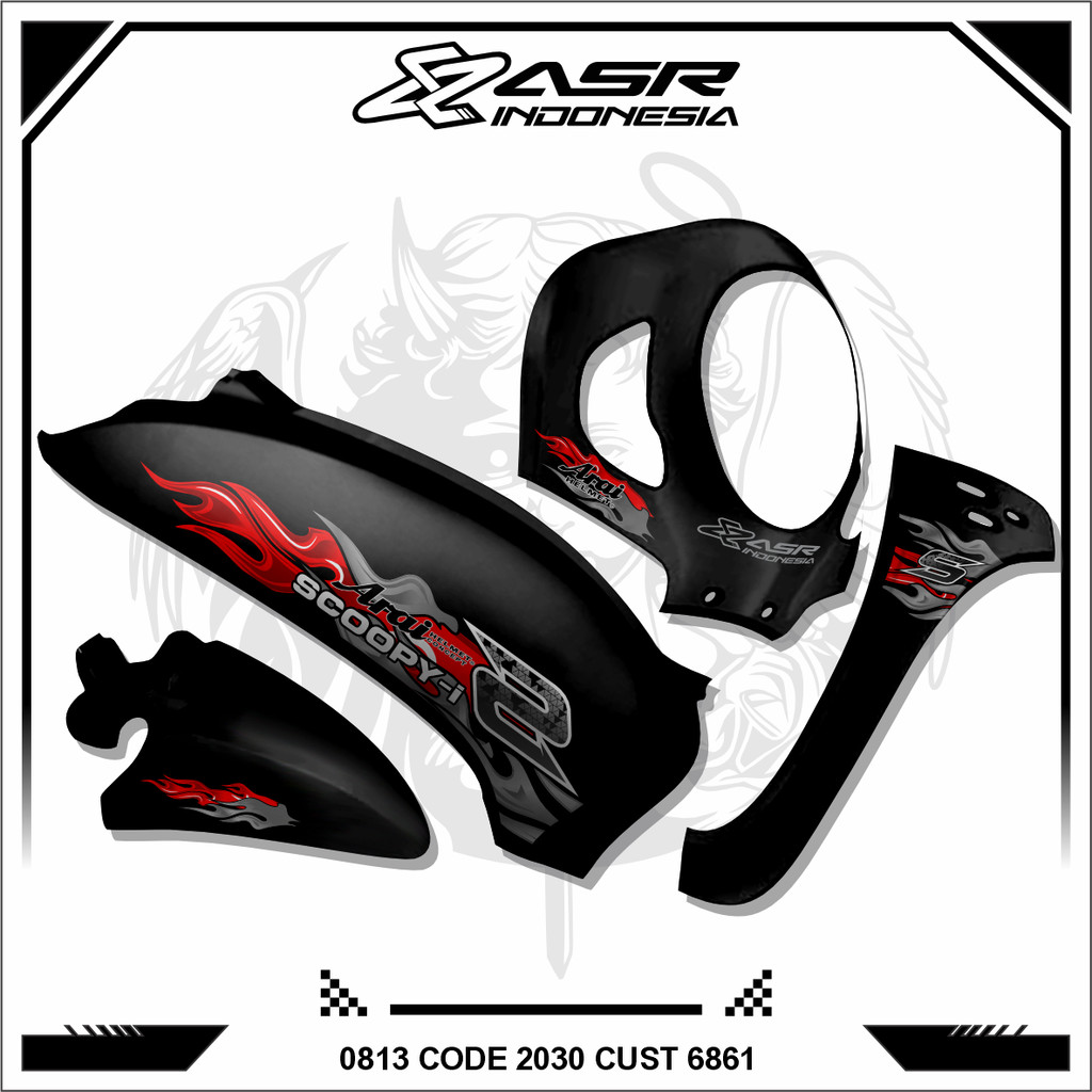 STRIPING STIKER TRANSPARAN SCOOPY 2022 PRESTIGE ARAI2 STICKER SCOOPY