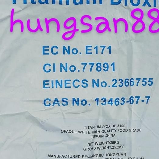 

Titanium Dioxide Per Sak 25 Kg, Pewarna / Pemutih Makanan (Food Grade)