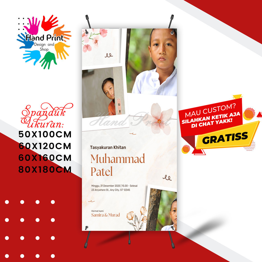 Cetak Spanduk Banner Khitanan Syukuran Sunatan C MMT Spanduk Custom 60x160