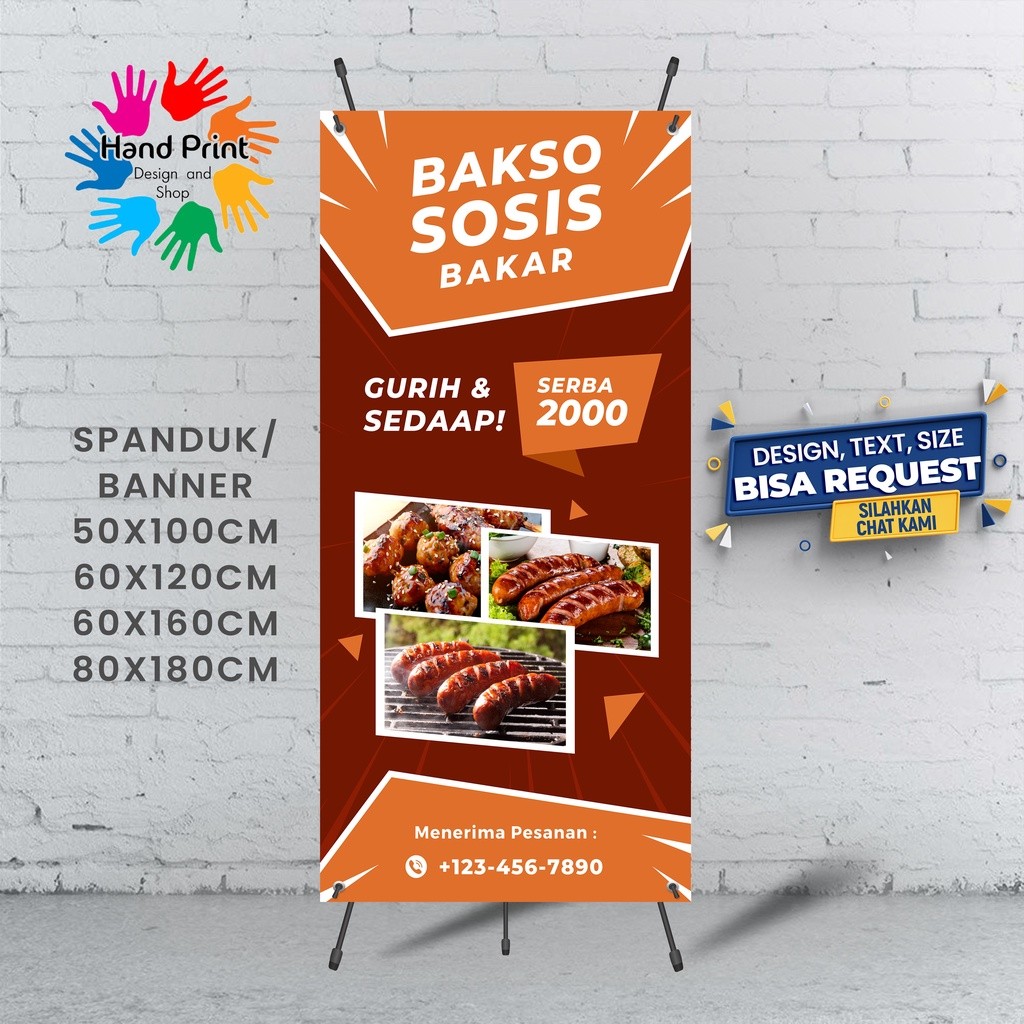 SPANDUK BANNER Barbeque Daging Bakar Sosis Bakar Bakso Bakar Ayam Bakar Makanan Bisa Request Desain