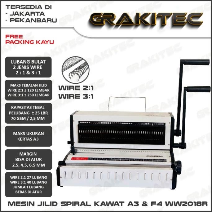

MESIN JILID SPIRAL KAWAT WW2018R 3:1 & 2:1 F4 & A3 LUBANG BULAT ORIGINAL DAN TERPERCAYA