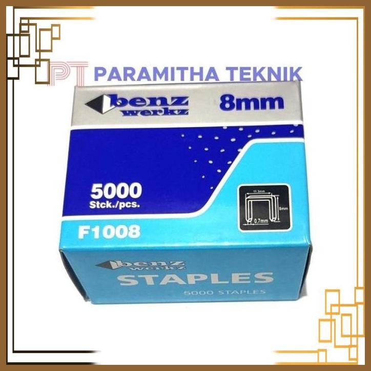 

[PMT] ISI STAPLES TEMBAK 8 MM 1008F REFILL STAPLER 8MM 5000 PCS BENZ WERKZ