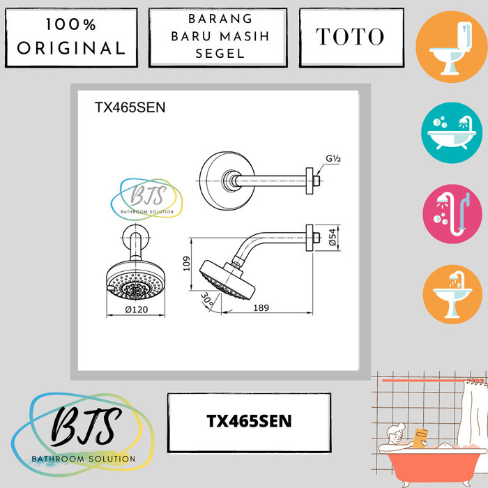 Ready Shower tembok TOTO TX465SEN/TX 465 SEN/TX 465SEN/TX465 SEN
