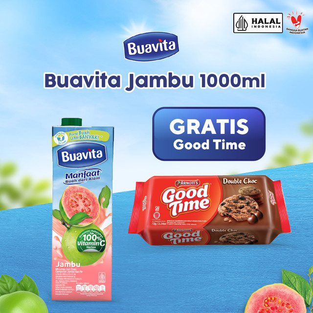 

Beli 1 Buavita Jambu 1L GRATIS Good Time