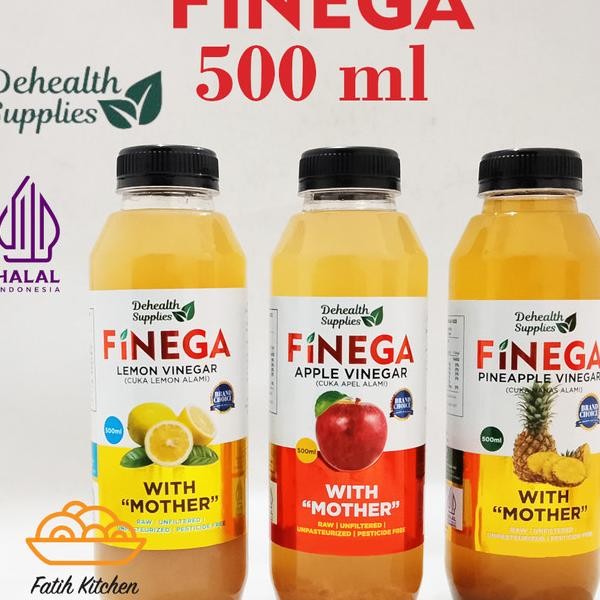

Finega 500 Ml (Botol Plastik) Vinega Cuka Apel / Nanas / Lemon