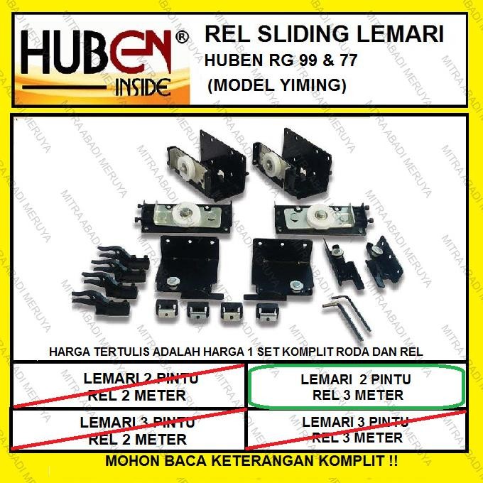 Huben Rg99 Rg77 2 Pintu 3 Meter Rel Sliding Lemari Rel Yiming