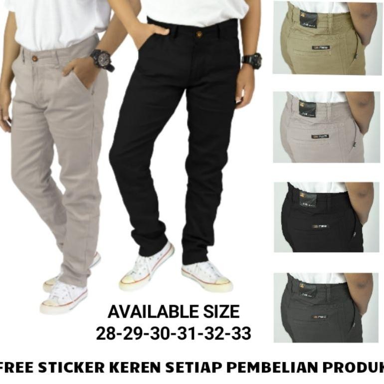 Promo Celana Chino Panjang Pria Dewasa Slimfit Standart Formal Distro Volcom Clana Cinos Kerja Long 