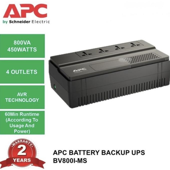 APC UPS BV800i-ms bv800ims 800VA 450W With Surge protector & AVR