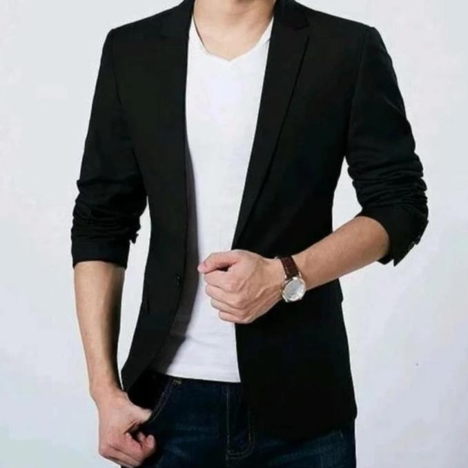 Blazer Jas Pria Casl Hitam Big Size Jumbo Xxl Dan Xxxl S015