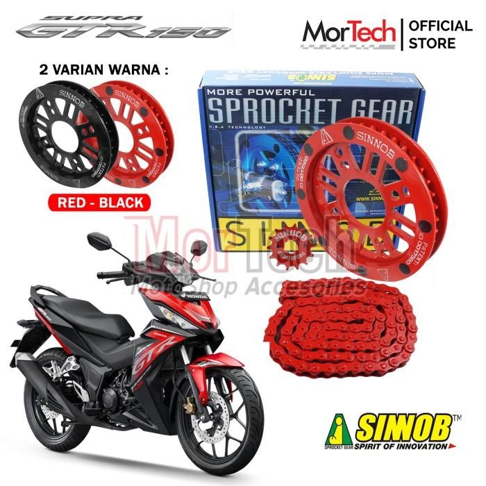 Chain Kit Gear Gir Set Rantai Rante Motor Sinnob Supra GTR 150 Import