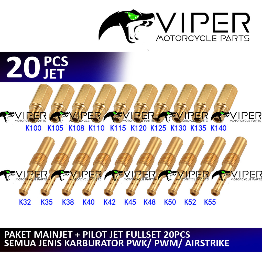 (SALE) PAKET SPUYER 20 PCS JET PWK PE PWM AIRSTRIKE NINJA TIGER MAIN PILOT JET KARBURATOR PE24 PE26 