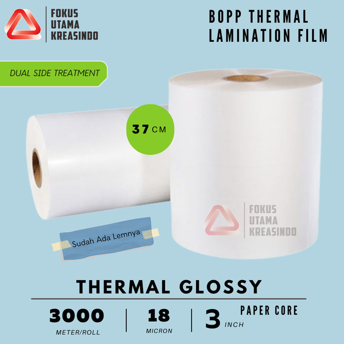 

Plastik Laminasi BOPP Thermal Glossy / Matt 37cm dual side treatment