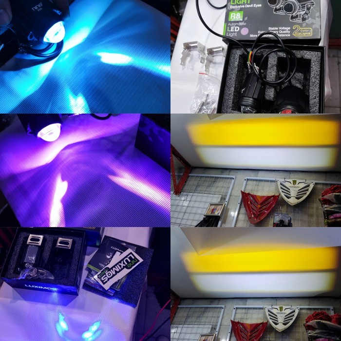 Lampu R8 Luximos Nine Putih Kuning 2 pcs