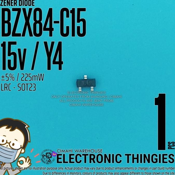 Murah (8) BZX84-C15 SOT23 LRC ZENER Y4 15V 5% DIODE DIODA SMD thingie43 Murah