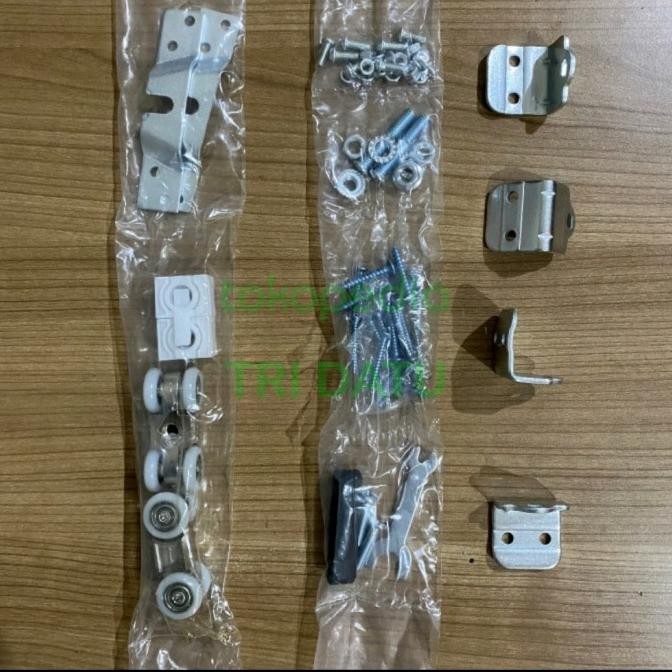 Rel Pintu Sliding 3Meter A6 Rel Pintu Geser 300Cm Full Set Roda