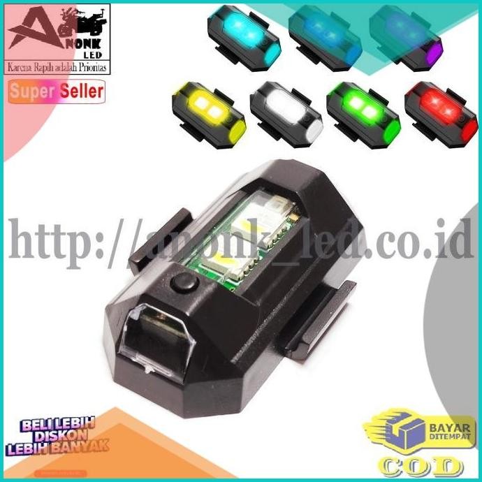 Lampu Blitz Pesawat USB Charger / Lampu Led Kedip Sepeda/Motor/Mobil 8