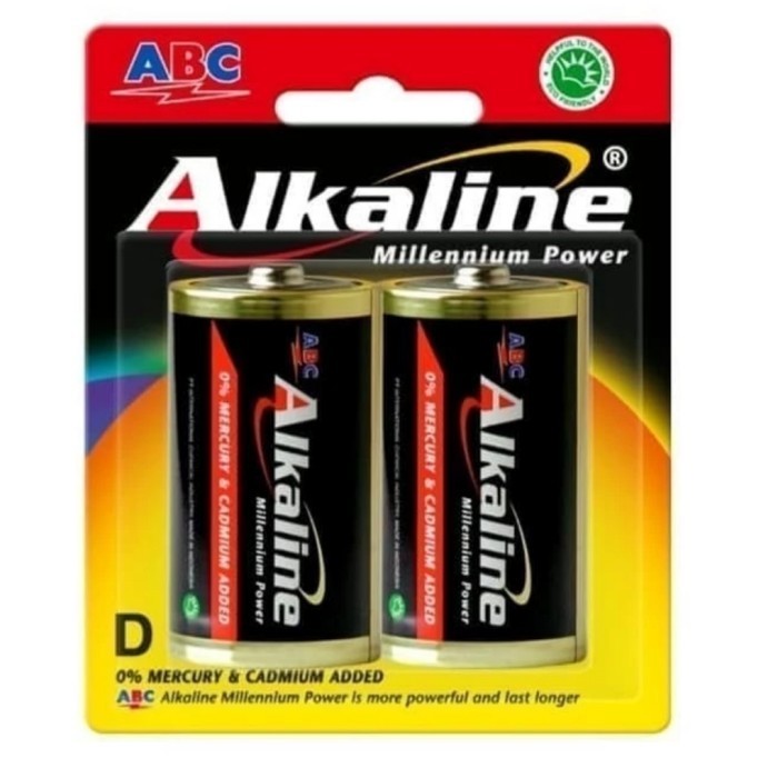 BATERAI ABC ALKALINE TYPE D / BATERAI ALKALINE ABC LR20 SIZE D - ISI 2