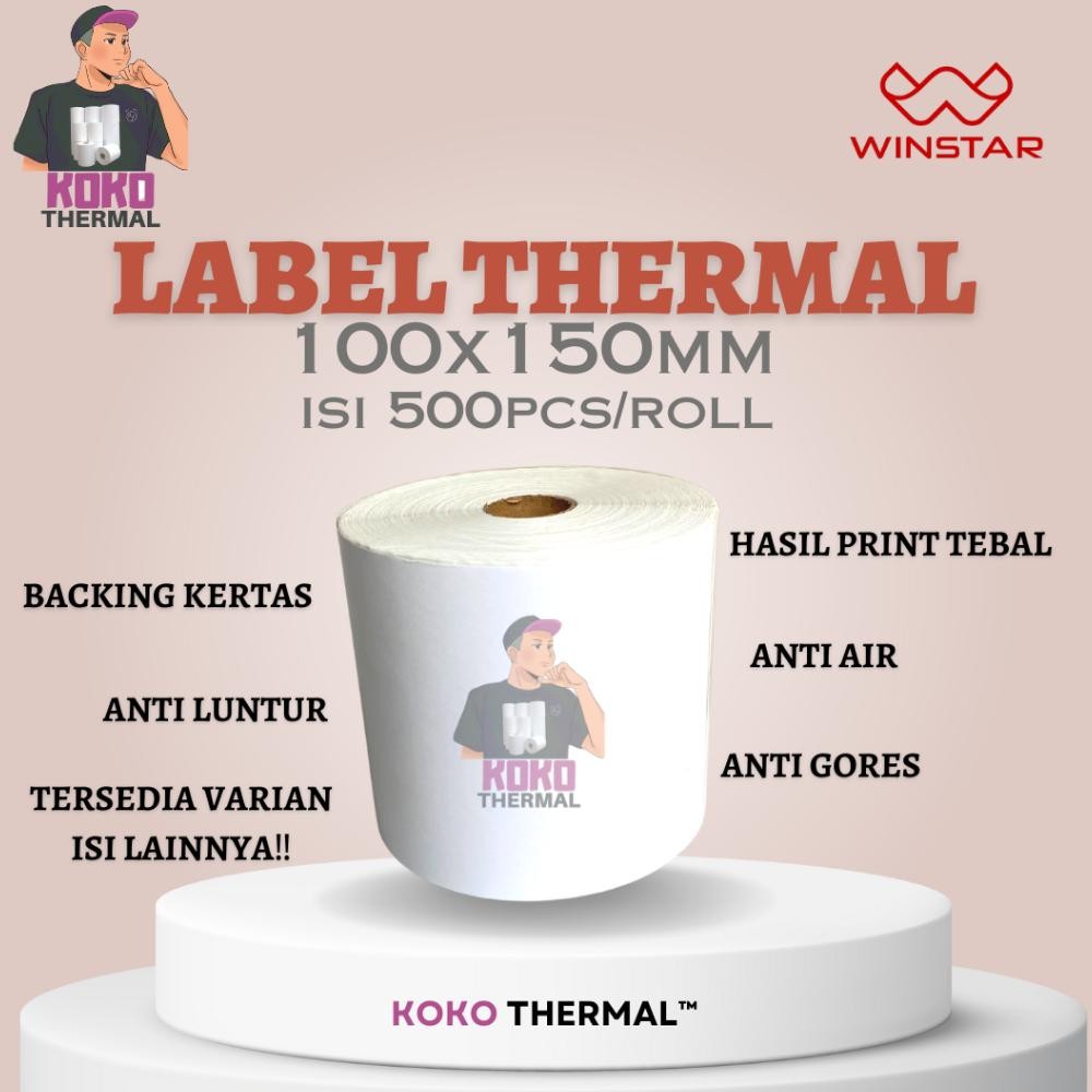 

TERMURAH Label Stiker Thermal 100x150 mm 10x15cm 500pcs jy-56
