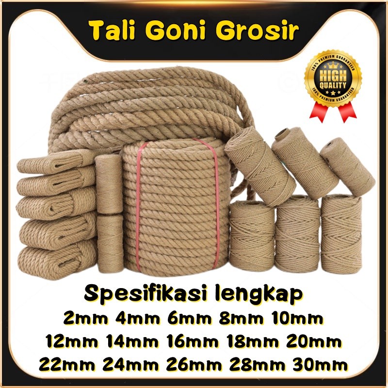 

Tali goni 8mm 10mm / tali garukan kucing / tali rami / Tali Tambang Karung Goni / Tali Serat goni /