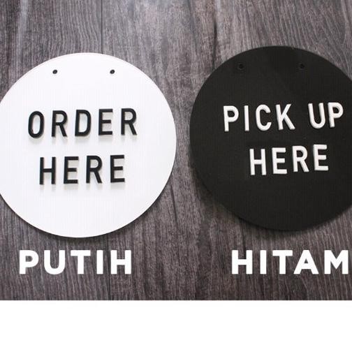 

(Bekas) Premium Stiker 2 Small Sign Board Papan Pick Up Order Here Pesan Ambil Disini