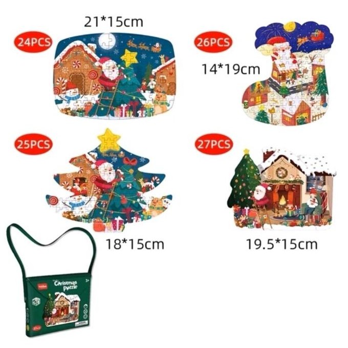 HAHOWA CHRISTMAS EDITION SHAPES JIGSAW PUZZLE KADO NATAL XMAS GIFT 2807T