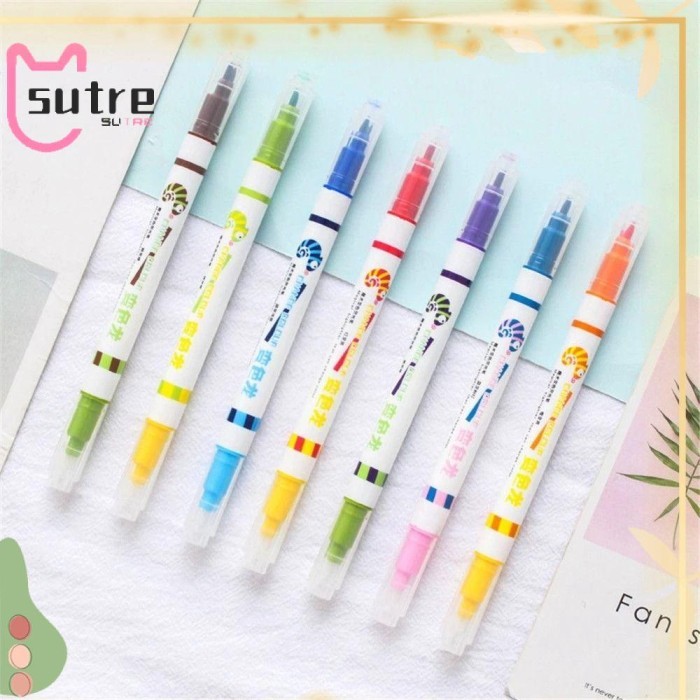 

Vee Sutre 7Warna/Set Penanda Neon Kantor Perlengkapan Sekolah Alat Gambar