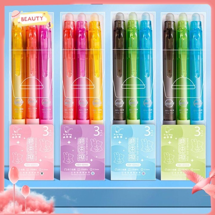 

Vee 3Pcs/Set Pena Gel Perlengkapan Kantor Sekolah Alat Tulis Pena