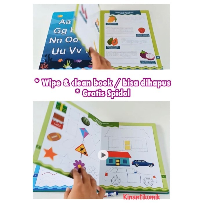 

Bana Buku Aktivitas Menulis Anak Balita (Bisa Dihapus / Wipe & Clean Book)