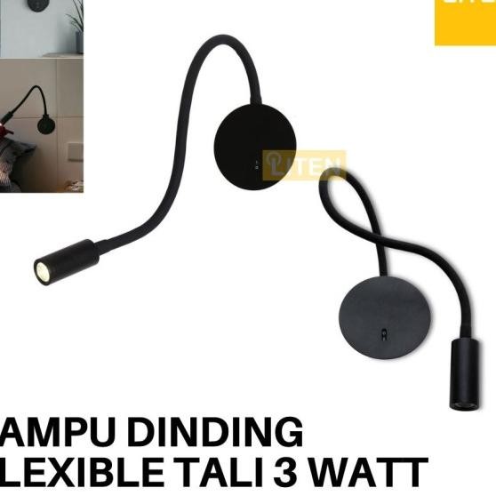 Lampu Dinding Flexible Spiral Lampu Baca / Bed Light Wall Lamp Flexible 3 Watt 3W