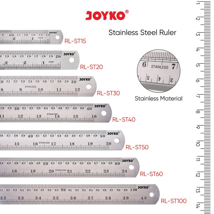 

NEW JOYKO STAINLESS STEEL RULER PENGGARIS BESI ORIGINAL QUALITY