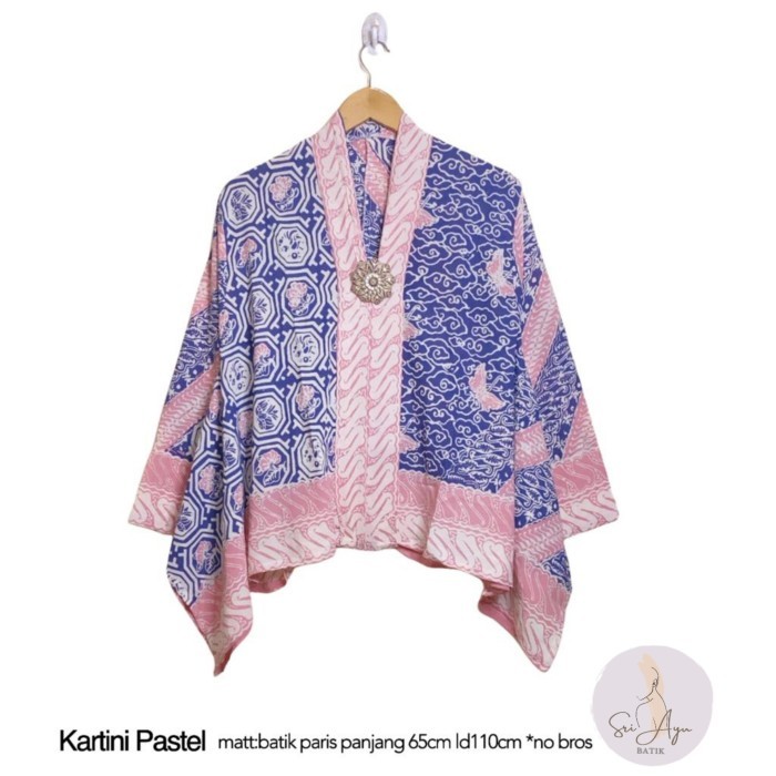 Alib Blouse Batik Wanita Kartini Pastel Mega Mendung Ungu