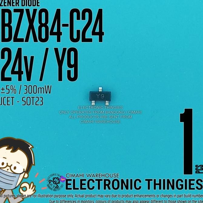 Murah (8) BZX84-C24 SOT23 JCET ZENER Y9 24V 5% DIODE DIODA SMD thingie43 Berkualitas