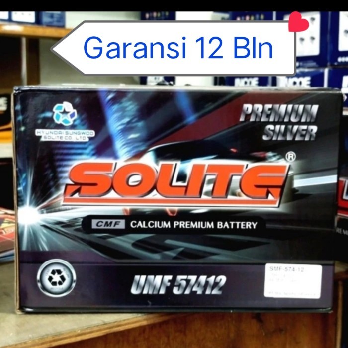 Aki Accu Kering Solite 57412 74 AH, Innova Reborn Diesel, Fortuner VRZ