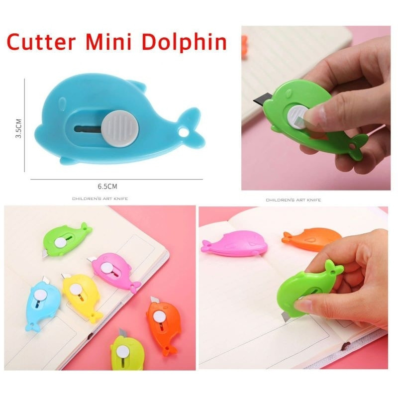 

5 PCS Cutter Mini Pembuka Paket Model Dolphin / Cutter Portable / Cutter Kiyowo / Cutter Mini Cloud / Alat Pembuka Paket / Model Awan