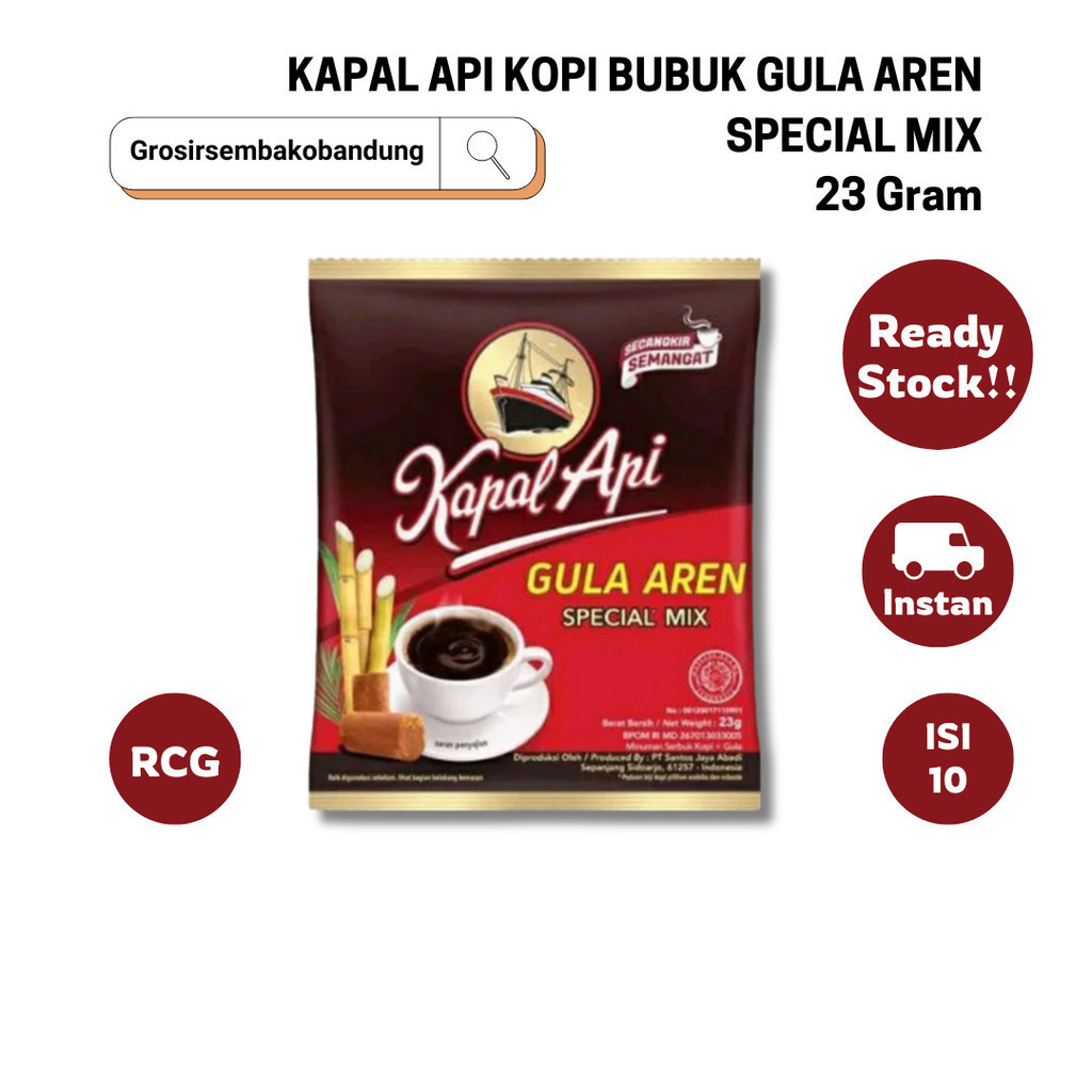 

KAPAL API KOPI BUBUK GULA AREN SPECIAL MIX RCG 10X23g - 1 RCG - KOTA BANDUNG