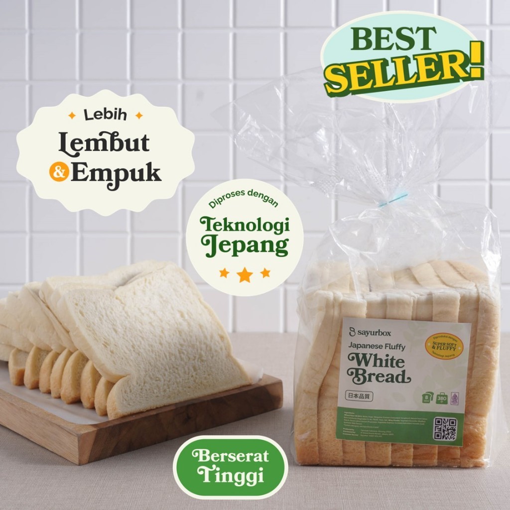 

Roti Tawar Japanese Fluffy 380 gram Sayurbox