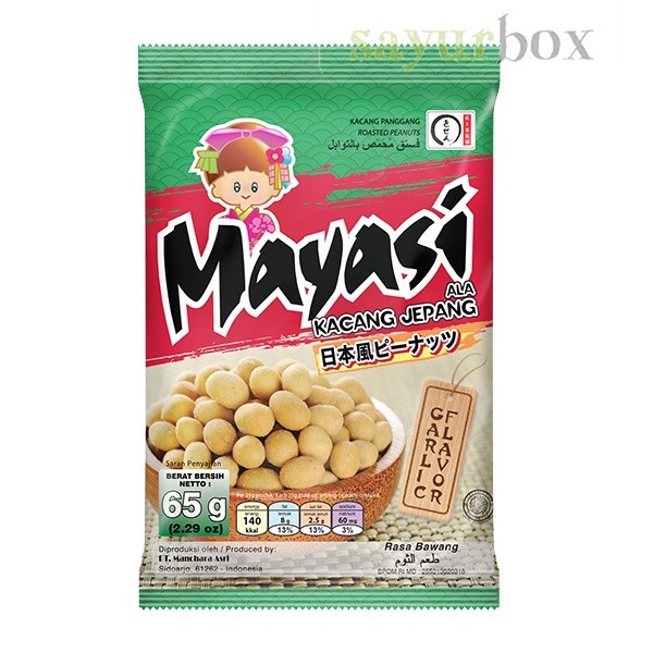 

Mayasi Roasted Peanut Garlic 65 - 80 gram Sayurbox