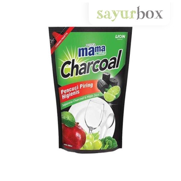 Mama Lime Sabun Cuci Piring Charcoal Pouch 780 ml Sayurbox