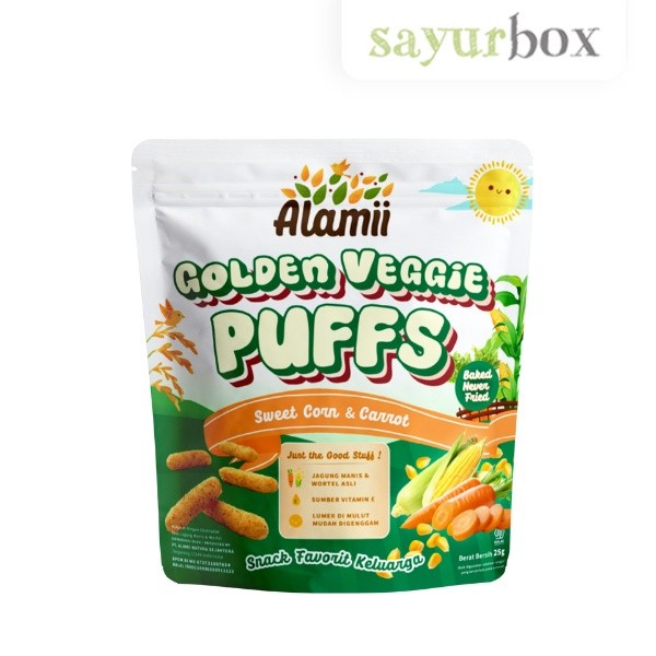 

Alamii Food Golden Veggie Puffs 25 gram Sayurbox