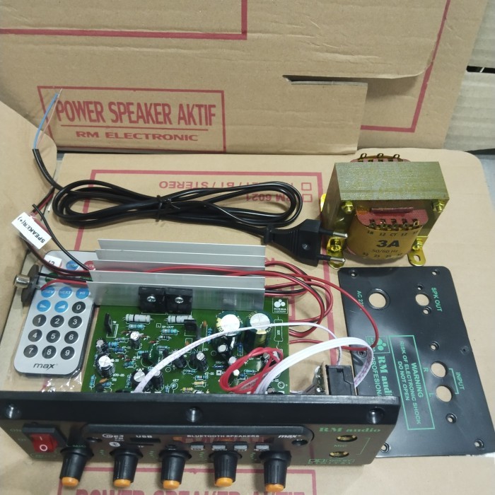 Kit Power Mono Spiker Aktif Bloototh + Trafo 3 Amper Merk Rm