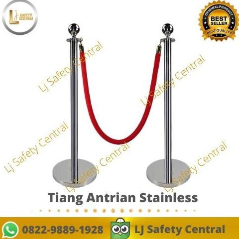 

Baru | 1 Set Queue Line Tiang Antrian Pembatas Stainless + Tali Bludru