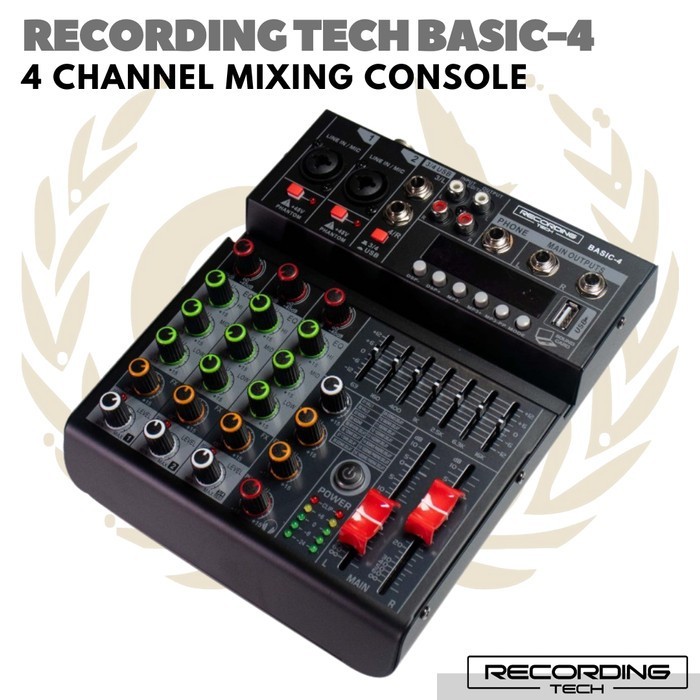RECORDING TECH BASIC 4 MIXING CONSOLE Audio MIxer 4 Channel Basic4