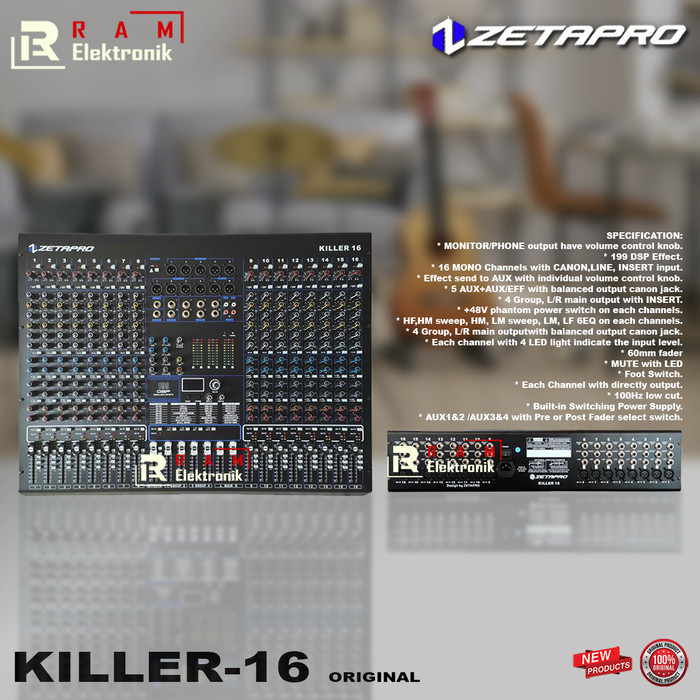 Mixer Zetapro Killer-16 Original 16 Channel 199 DSP Effect