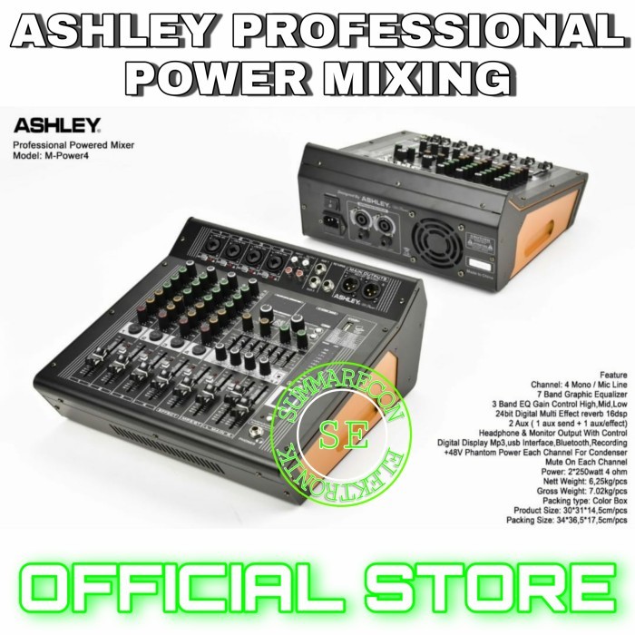 power mixer 4 channel original ashley m power 4 bluetooth usb record